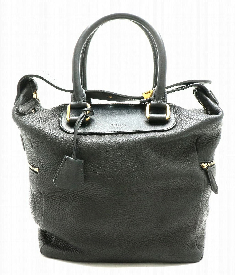Celine 2way Shoulder Bag Leather Black